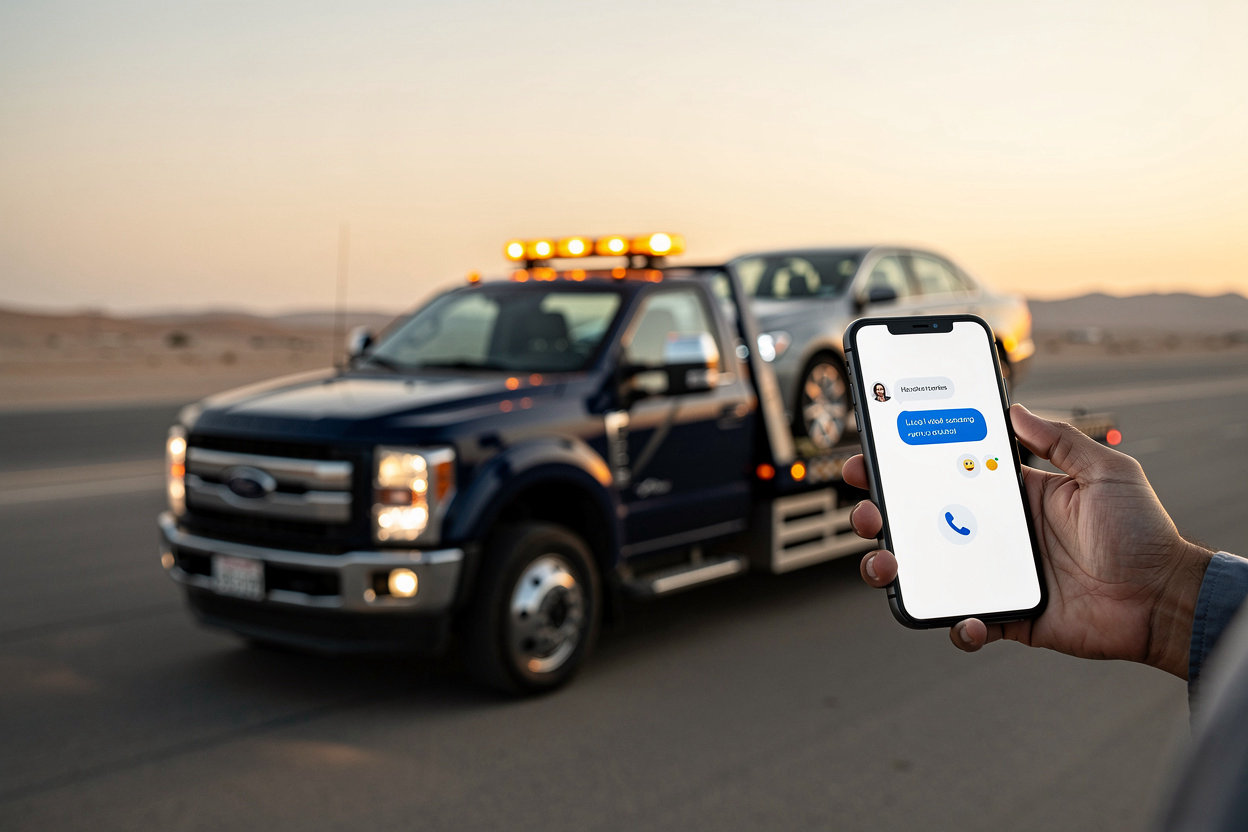سطحة نقل سيارات خميس مشيط جاهزة لنقل السيارات المعطلة والمصدومة بين الأحياء والمدن